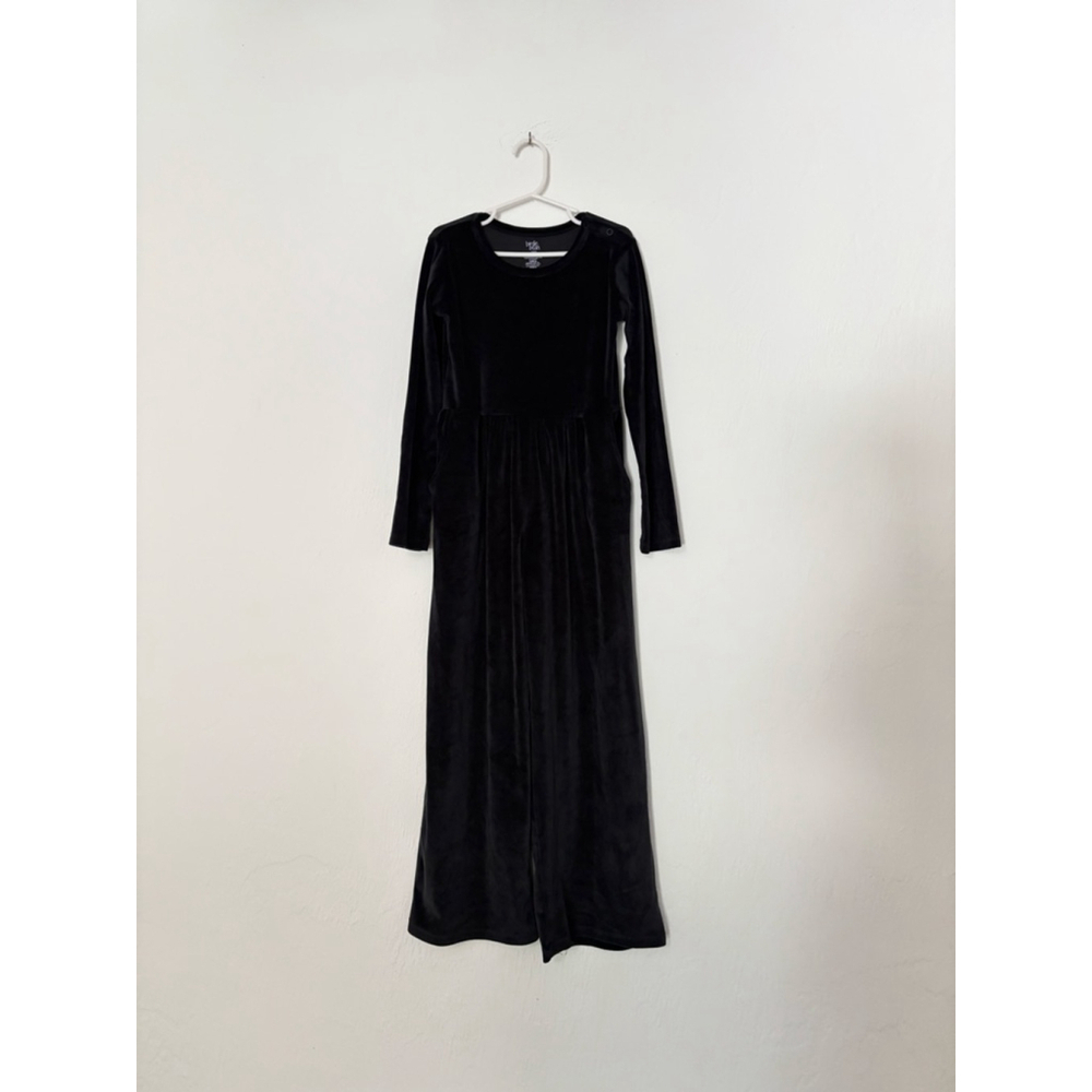 Girls Birdie Bean Black Velvet Long Sleeve Jumpsuit 7